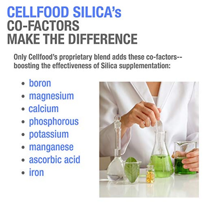 Cellfood Essential Silica 노화 방지 포뮬러 - 4액량 온스, 3팩 - 건강한 뼈, 관절, 모발, 피부, 손톱, 치아 및 잇몸 지원 - 흡수 용이 - 글루텐 및 티아민 없음, 유전자 변형 성분 없음 - 120일 분량