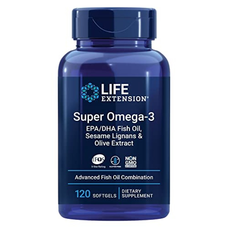Life Extension 슈퍼 유비퀴놀 Coq10, 100 Mg, 60 소프트젤 | 슈퍼 오메가-3 Epa/dha 피쉬 오일, 120 소프트젤 | 심장 및 뇌 건강 보조제, 염증 관리, 노화 방지 지원.