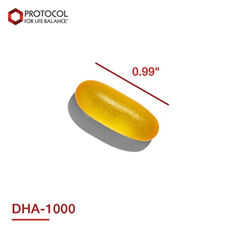 라이프 밸런스를 위한 프로토콜 - DHA 1000mg 추가 효능 - 뇌 건강, 인지 기능, 신경계, 망막 및 눈 건강 지원 - 90 소프트젤