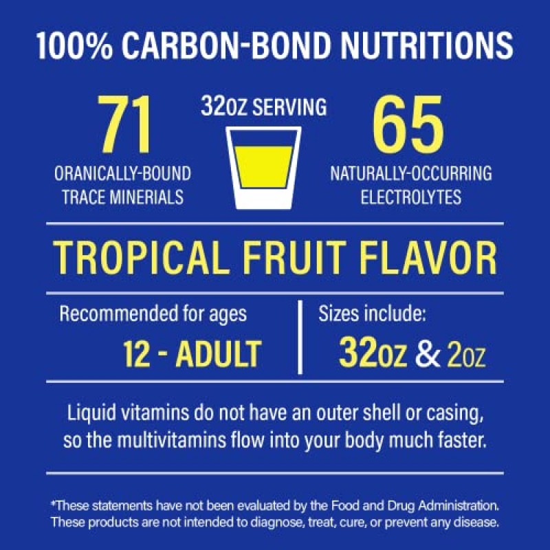 DRUCKER Labs IntraMIN - 탄소, 산소, 풀빅산 및 유기 전해질이 포함된 유기 미량 미네랄 식이 보충제(32온스/923밀리리터, 열대 과일 펀치 맛)