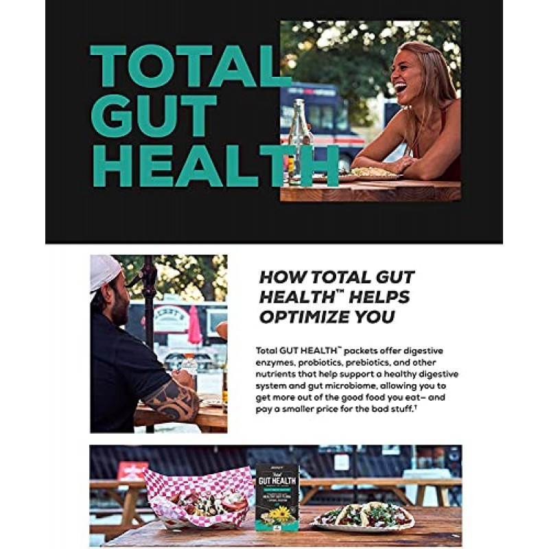 ONNIT Total Gut Health - 여성 및 남성을 위한 완전한 프로바이오틱스 및 소화 효소 보충제 | 5가지 계통의 프로바이오틱스, 프리바이오틱스, 효소, 베타인 HCL