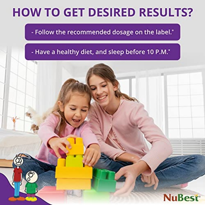 NuBest Tall Kids - 아이들이 건강하게 성장하고 발달하도록 돕습니다. - 면역력 및 뼈 강화 지원 - 2~9-90세 어린이를 위한 종합비타민 및 미네랄 츄어블 베리 정제 | 1.5개월분