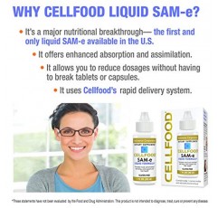 Cellfood SAM-e 액상 포뮬러+ - 1액량 온스, 3개 팩 - 기분 및 정서적 웰빙, 관절 지원, 간 건강 - 더 쉬운 흡수 및 더 나은 생체 이용률 - 글루텐 프리, 비 GMO - 90일 분량