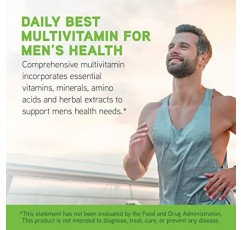 DaVinci Labs - Daily Best Men - 비타민 B6, 비타민 B12 비타민 C, 비타민 K2 등이 함유된 건강 보조 식품 - 채식주의자, 글루텐 프리 - 90 캡슐