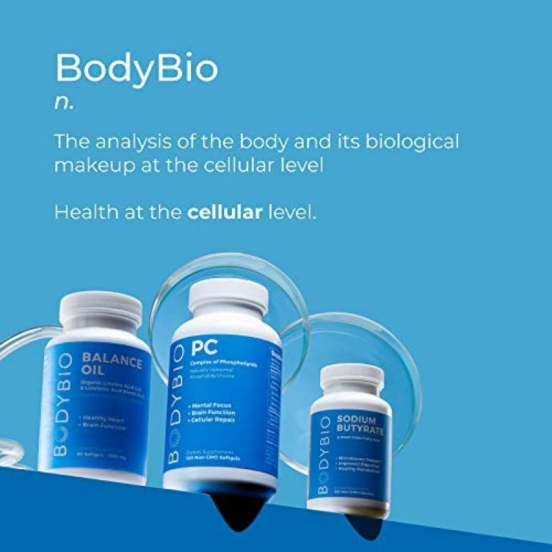 BodyBio 달맞이꽃 오일 - 건강한 피부와 호르몬 균형을 위한 천연 감마 리놀렌산 - 유전자 변형 성분 없음, 냉간 압착, 180 소프트젤