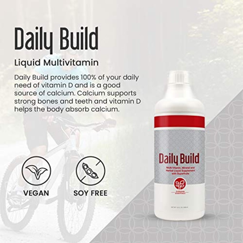 PURE Daily Build 액체 종합비타민 및 미네랄/허브 건강보조식품(슈퍼과일 포함) - 32 Fl Oz 1병(946ml)