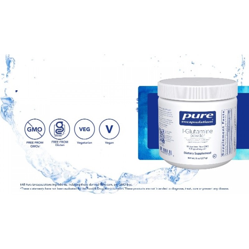 Pure Encapsulations L-글루타민 분말 - 면역 및 소화 지원, 장 건강 및 내벽, 신진대사 및 근육 지원을 위한 보충제* - 순수 자유형 L-글루타민 포함 - 8온스