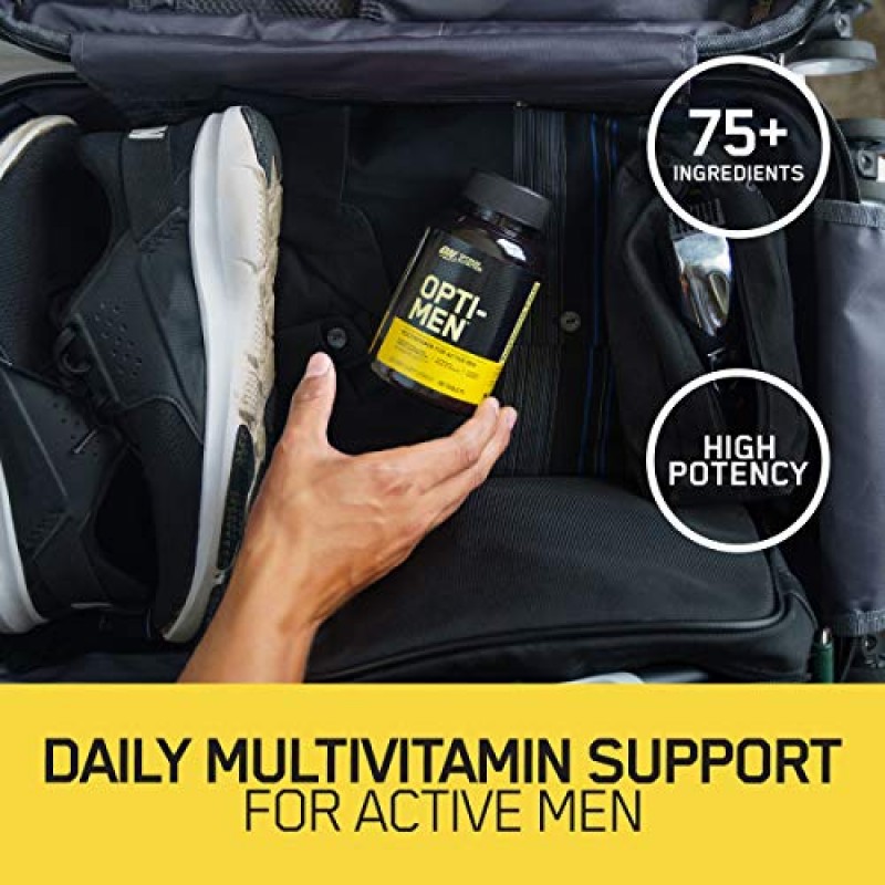 Optimum Nutrition Opti-Men, 면역 지원을 위한 비타민 C, 아연 및 비타민 D, E, B12 남성용 일일 종합비타민 보충제, 240개(포장은 다를 수 있음)