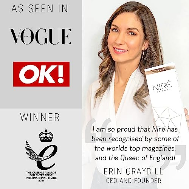 Niré Beauty 15피스 수상 경력 전문 메이크업 브러쉬 세트: 비건 메이크업 브러쉬 케이스, 메이크업 스펀지, 브러쉬 클리너, 가이드, 선물 상자