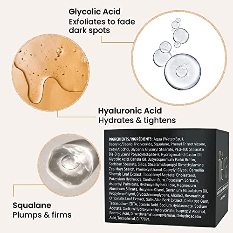 FIÈRA 넥 퍼밍 & 타이트닝 크림 - 목용 안티 에이징 모이스처라이저 - 글리콜산 및 히알루론산, 스쿠알란, 버드나무 껍질 추출물 함유 - 1.69 FL. 온스. / 50ML