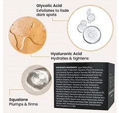 FIÈRA 넥 퍼밍 & 타이트닝 크림 - 목용 안티 에이징 모이스처라이저 - 글리콜산 및 히알루론산, 스쿠알란, 버드나무 껍질 추출물 함유 - 1.69 FL. 온스. / 50ML