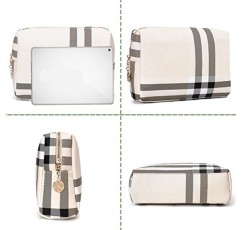 지갑을위한 Jessyline 대형 메이크업 가방 고급 여성용 화장품 가방 디자이너 메이크업 파우치 세면 용품 여행 주최자 (베이지 색)