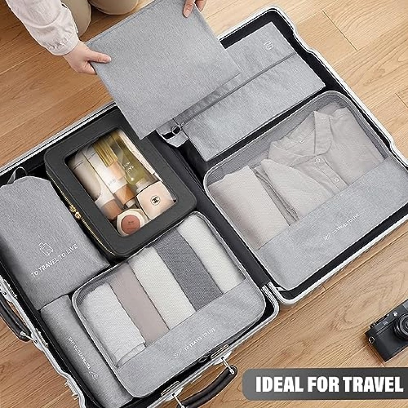 여성용 Hoosel 투명 메이크업 가방 주최자, 손잡이가 있는 여행용 화장품 케이스용 투명 세면용품 가방 선물용 휴대용 메이크업 보관함, 블랙