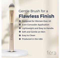 FIÈRA 컨실러 브러시 - 크림 및 리퀴드 컨실러 메이크업을 위한 전문 페이셜 브러시 - 매끄럽고 균일한 도포 - 가볍고 세척이 용이함 - Fièra 럭셔리 컨실러와 함께 사용하기에 적합