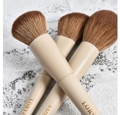 LORYP 메이크업 브러쉬 세트 18피스 페이스 및 아이 브러쉬 세트 라벨 울트라 소프트 헤어 파운데이션, 컨실러, 블러셔, 컨투어, 블렌딩, 아이섀도 카키 브러쉬 키트