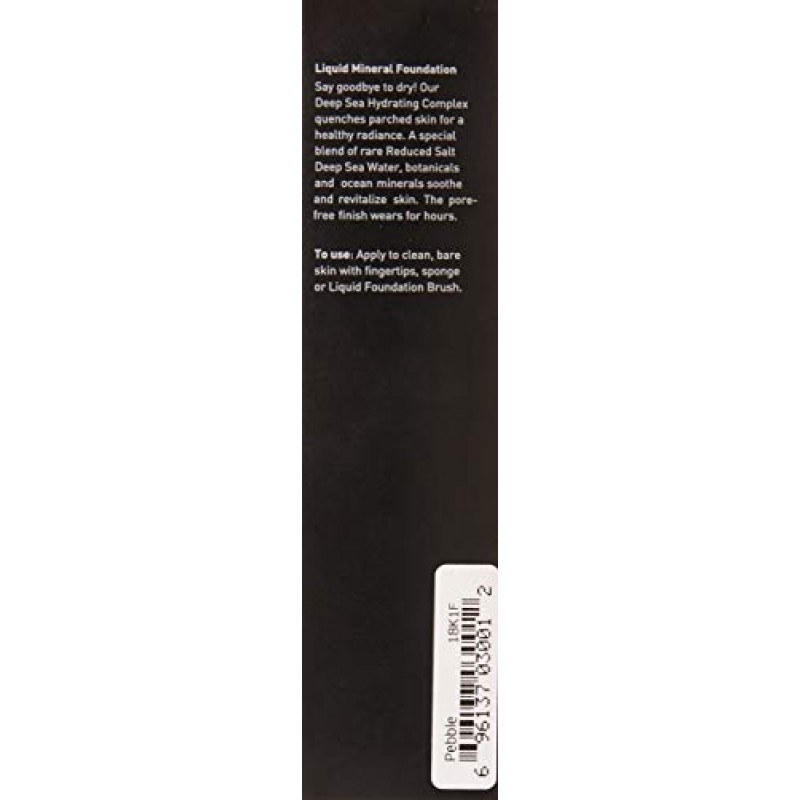 영블러드 클린 럭셔리 화장품 리퀴드 미네랄 파운데이션 페블 | 듀이 미네랄 라이트웨이트 풀 커버리지 메이크업 건성 피부용 포어리스 무결점 틴티드 글로우 | 비건, 동물실험 금지, 글루텐 프리