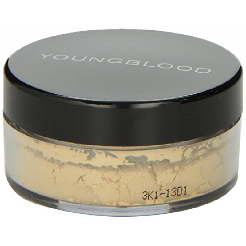 영블러드 클린 럭셔리 코스메틱 루스 미네랄 라이스 세팅 파우더 미디엄 | 루스 페이스 파우더 세팅 파운데이션 반투명 피니싱 매트 내츄럴 아크네 | 비건, 동물실험 금지, 파라벤 무첨가