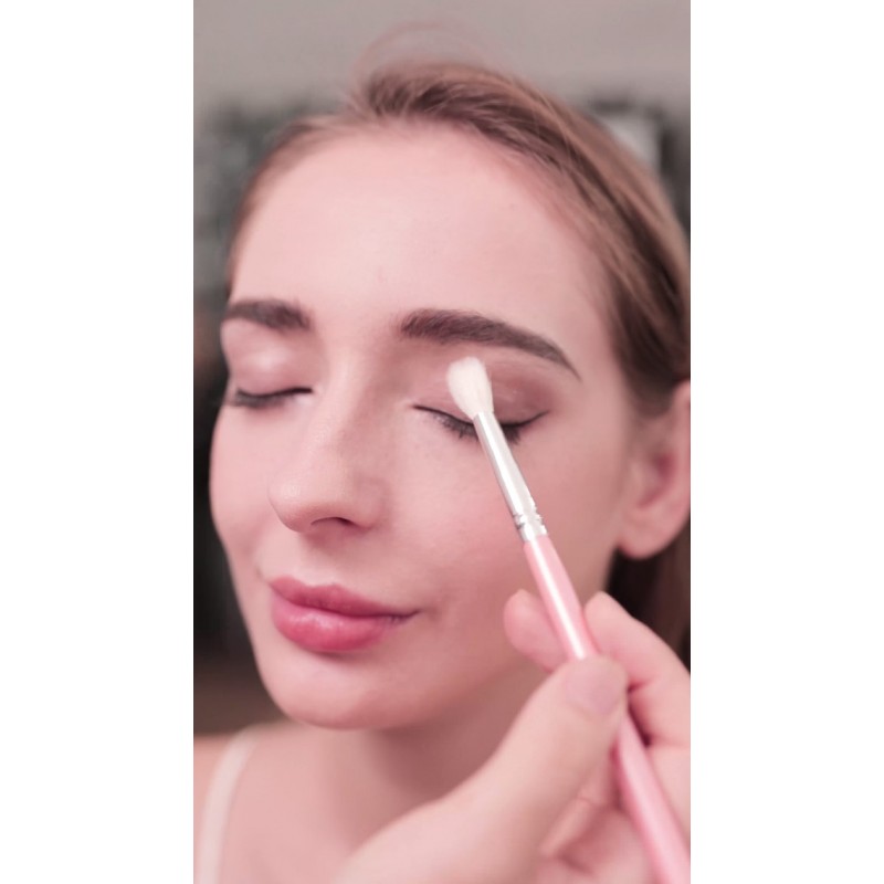 Bueart Design 18Pcs 최고의 선물 천연 염소 헤어 펄 핑크 전문 메이크업 브러쉬 세트 브러쉬 정리 홀더 케이스 파운데이션 페이스 블렌딩 블러쉬 컨실러 아이 메이크업 브러쉬 세트