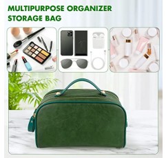 Leipple 메이크업 가방 2 팩 - 대용량 휴대용 여행 화장품 세면 용품 가방 PU 가죽 방수 메이크업 가방 여성용 다기능 주최자 보관 가방 여자