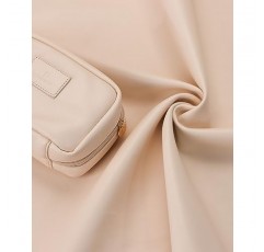 Pocmimut PU 가죽 메이크업 가방 소형 여행 메이크업 가방, 지갑용 오픈 플랫 소형 메이크업 가방, 지갑 파우치, 여성용 소형 메이크업 파우치(흰색)