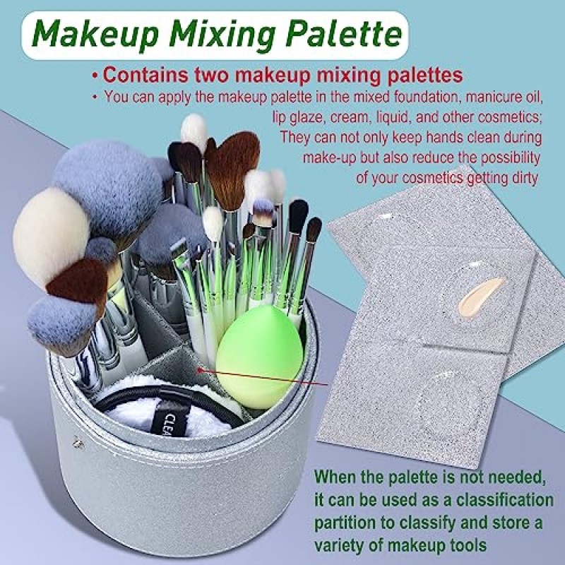 Bueart 디자인 최고의 프로 메이크업 아티스트 메이크업 브러쉬 세트 진짜 천연 염소 머리 말 머리 강모 전문 라벨이 붙은 흰색 브러쉬 세트 럭셔리 초대형 홀더, 메이크업 브러쉬 세트에는 컨투어 파운데이션 페이스 블렌딩 블러쉬 컨실러가 포함되어 있습니다.