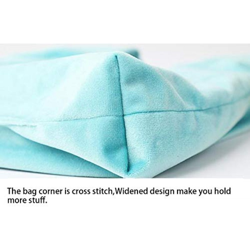 XMRS 여성 럭셔리 벨벳 이브닝 백 매듭 마감 손목 가방 휴대용 화장품 주최자 파우치 (녹색)