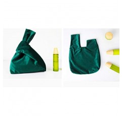 XMRS 여성 럭셔리 벨벳 이브닝 백 매듭 마감 손목 가방 휴대용 화장품 주최자 파우치 (녹색)