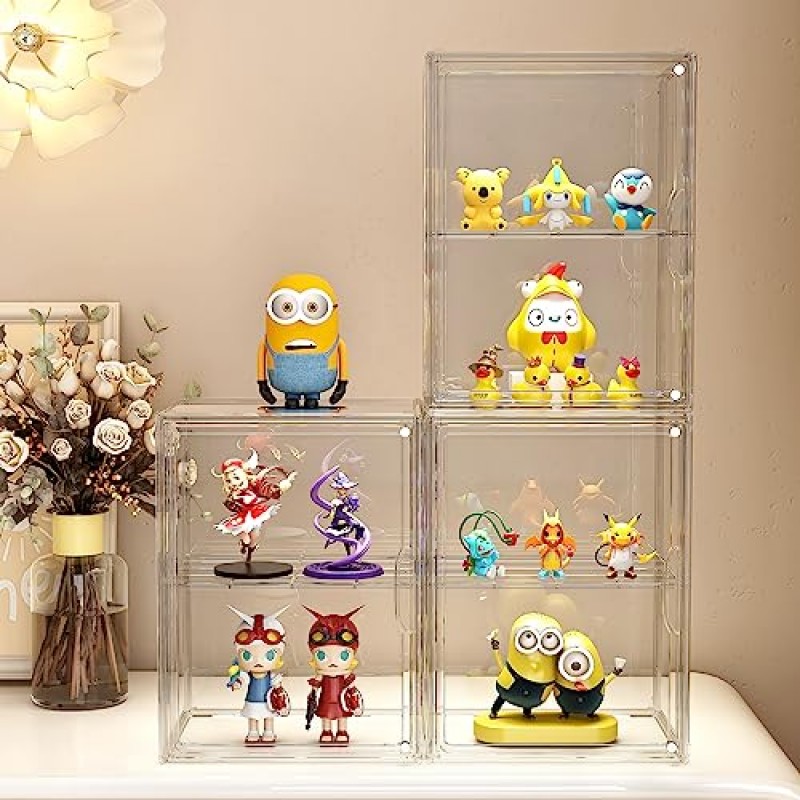 MSHOMELY 메이크업 보관함 Organzier 3팩 Arcylic 화장품 디스플레이 케이스, 향수 Organzier(분할 보드 포함), 욕실 수조 Organzier, 화장대용 투명 메이크업 Organzier