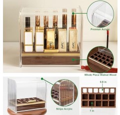 뚜껑이있는 Twiglife 립스틱 주최자, 16 슬롯 투명 아크릴 립글로스 주최자, 방진 립밤 홀더, 화장대 용 고급 화장품 디스플레이 상자