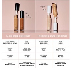 e.l.f., 하이드레이팅 카모 컨실러, 경량, 풀 커버리지, 오래 지속되는, 컨실링, 교정, 커버, 수분 공급, 하이라이트, 페어 베이지, 새틴 마감, 25가지 쉐이드, 하루 종일 착용, 0.20 Fl Oz