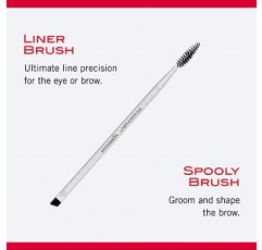 미라벨라 라이너 및 브로우 듀오 브러쉬 - 프로페셔널 및 프리미엄 메이크업 뷰티 브러쉬 - 천연 및 동물 실험을 하지 않은 합성 강모, 손으로 조각한 브러시드 알루미늄 럭셔리 화장품 메이크업 브러쉬