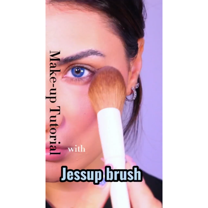 제섭 메이크업 브러쉬 14Pcs 메이크업 브러쉬 세트 프리미엄 합성 파우더 파운데이션 컨투어 블러쉬 컨실러 아이 섀도우 블렌딩 라이너 메이크업 브러쉬 키트 라이트 그레이 T329