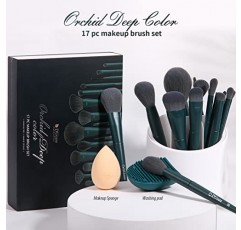 DUcare 메이크업 브러쉬 세트 17 Pcs 브러쉬 청소 매트 및 메이크업 스펀지 전문 페이스 파우더 아이 섀도우 파우더 액체 크림 키트 선물 상자