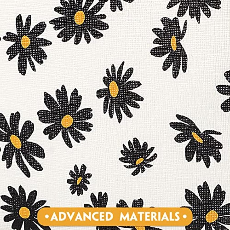 HooOriana 메이크업 가방 세트 화장품 가방 3 조각 흰색 데이지와 여성을위한 귀여운 작은 메이크업 가방 미니 귀여운 스타일 여행 메이크업 가방 여성을위한 여행 세면 용품 가방 (흰색 데이지)