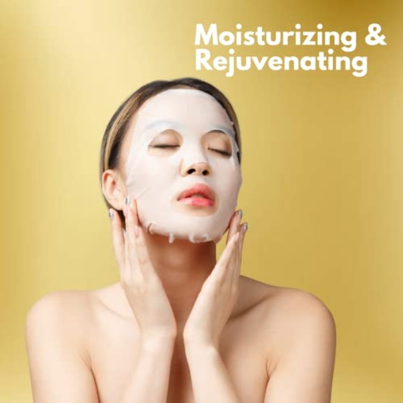 BEAUPAN 여성용 페이셜 마스크 스킨 케어 안티 에이징: 어드밴스드 리쥬베네이트+ 페이스 리페어 페이셜 하이드레이팅 시트 센텔라 아시아티카 여성용 마스크- 8D 히알루론산 페이스 마스크 - 노화 방지, 재생 및 수분 공급 - 5팩