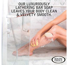 Lush Gardenia Clean Bar Soap by South of France 클린 바디 케어 | 유기농 시어 버터 + 에센셜 오일이 함유된 삼중 가공 프랑스 비누 | 비건, Non-GMO 바디 비누 | 6온스 바 – 4팩