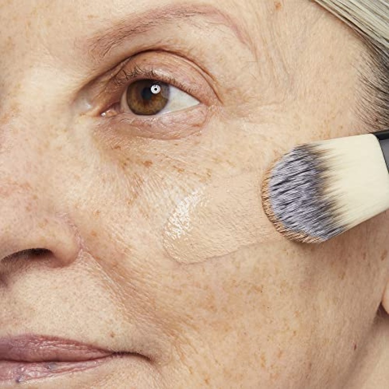 No7 프로텍트 & 퍼펙트 어드밴스드 올인원 파운데이션 - 웜 베이지 - 여성용 SPF 50 에이지 디파잉 파운데이션 메이크업 - 메이크업 베이스 크림은 붉은기를 줄이고 눈에 보이는 모공을 흐리게 합니다(30ml)