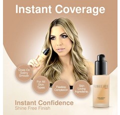 Frankie Rose Cosmetics 매트 퍼펙션 파운데이션 메이크업 - 세미 매트 마무리를 위한 오래 지속되는 수분 공급 파운데이션 - 모든 피부 타입을 위한 파운데이션 풀 커버리지 - (차이나 실크) 1.0 US fl oz / 30 ml