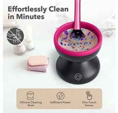 전기 메이크업 브러쉬 클리너 기계 - 모든 크기의 미용 메이크업 브러쉬 세트(검은색)를 위한 Alyfini 휴대용 자동 USB 화장품 브러쉬 클리너 도구