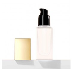 USRommaner 4 팩, 1 oz/30ml 무광택 유리 에센스 로션 펌프 병, 빈 사각형 화장품 용기 여행용 리퀴드 파운데이션베이스 디스펜서 약병, 압력 펌프, 황금 뚜껑