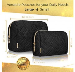 BOACAY 대형 화장품 및 메이크업 가방, 여성용 지퍼가 달린 메이크업 파우치, 지갑에 적합한 여행용 귀여운 정리함, 메이크업, 세면도구, 액세서리를 보관할 수 있는 여러 칸이 있는 다용도 가방