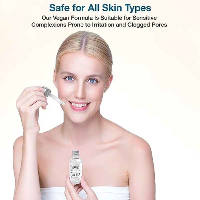 Luxury Beauty Inc 히알루론산 안티 에이징 페이스 세럼 모이스처라이저 - 다크 스팟 교정, 검버섯 복구 및 깊은 수분 공급을 위한 퍼밍, 강화, 주름 방지 스킨 케어.