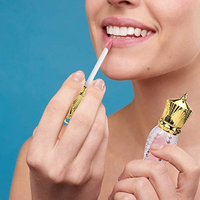 Healthcom 10 Pcs 5ml 인어 플라스틱 립글로스 튜브 유리병 크라운 지팡이가 있는 빈 리필 가능 립글레이즈 튜브 DIY 립스틱 튜브 여행 립글로스 병 여자 메이크업, 믹스 컬러를 위한 화장품 용기