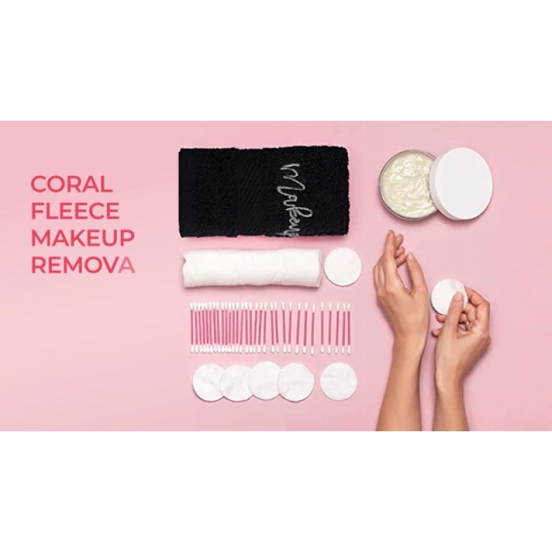 Zuperia 메이크업 리무버 워시 천 - 100% 면 부드럽고 속건성 손끝 페이스 타올 수건, 12 x 12인치. (6팩, 블랙)