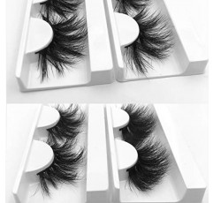 25mm 밍크 속눈썹 미키위, 리얼 밍크 속눈썹, 두꺼운 핸드메이드 풀 스트립 속눈썹, 잔인함 없는 푹신한 속눈썹, 럭셔리 메이크업, 드라마틱한 3D 밍크 속눈썹… (4 팩-B)