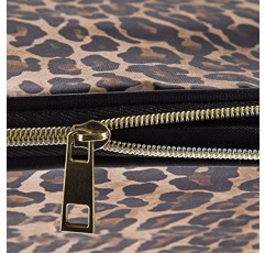 원스 어폰 어 로즈 화장품 가방 세트 3개, 여성용 지갑 사이즈 메이크업 가방, 세면용품 여행 가방, 메이크업 정리함, 여성용 화장품 가방 지퍼가 달린 파우치 세트, 대형, 중형, 소형(브라운 및 블랙 레오파드)