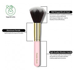 ICANDoIT 10개 메이크업 브러쉬 세트 프리미엄 합성 파운데이션 파우더 컨실러 아이 섀도우 아이브로우 브러쉬, 스펀지, 오일 블로팅 시트 및 럭셔리 Comsetic Bag 여성용 선물