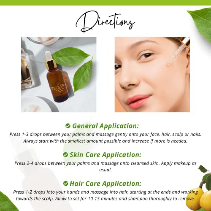 MarulaX 럭셔리 100% 순수 버진 마룰라 오일│아프리카 마룰라 나무 열매에서 추출한 냉압착 마룰라 페이셜 오일│안티에이징 스킨 케어 & 페이스 모이스처라이저│글루텐 프리 스킨, 네일 & 헤어 케어–30ml/1Fl Oz