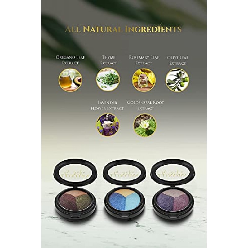 럭셔리 바이 소피아 프레스드 아이섀도우 | 주름 방지 아이섀도우, 고발색 | 천연 성분, 하루 종일 지속(스모키 트리오)