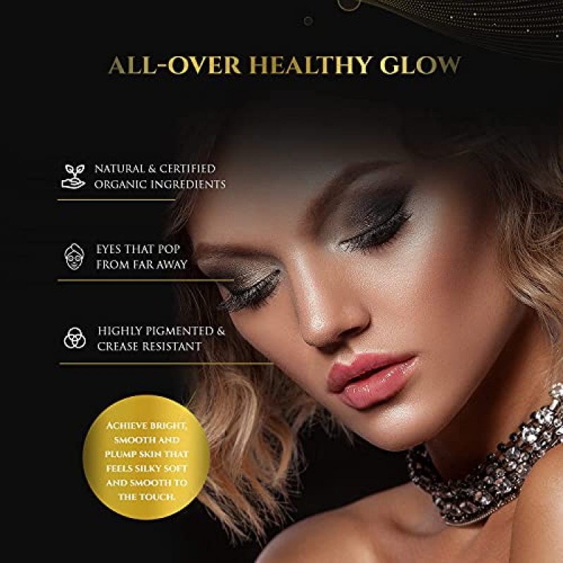 럭셔리 바이 소피아 프레스드 아이섀도우 | 주름 방지 아이섀도우, 고발색 | 천연 성분, 하루 종일 지속(스모키 트리오)